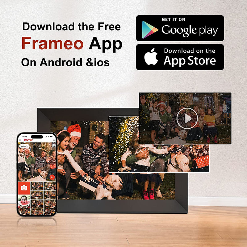 Frame Di Foto Digitale Wi-Fi Da 10,1 Pollici, Touchscreen 1280 X 800 IPS, Cornice Elettronica Con Memoria Da 16 GB, Rotazione Automatica, Montaggio a Parete, Foto E Video Tramite APP Frameo