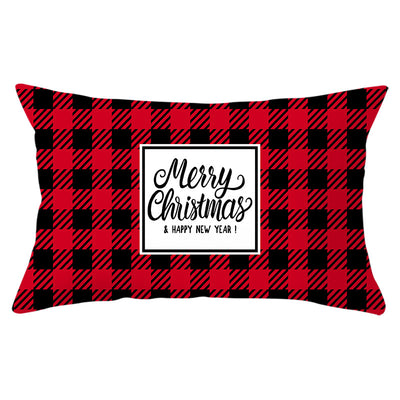 Christmas Printed Linen Backrest Pillowcase