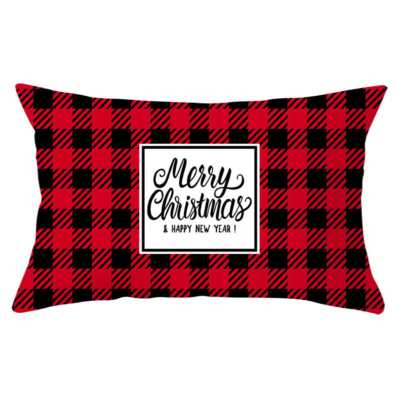 Christmas Printed Linen Backrest Pillowcase