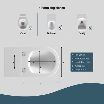 WS2543 Sedile WC Copriwater Chiusura Ammortizzata Soft Close Toilet Seat Bagno in Plastica Antibatterico Bianco