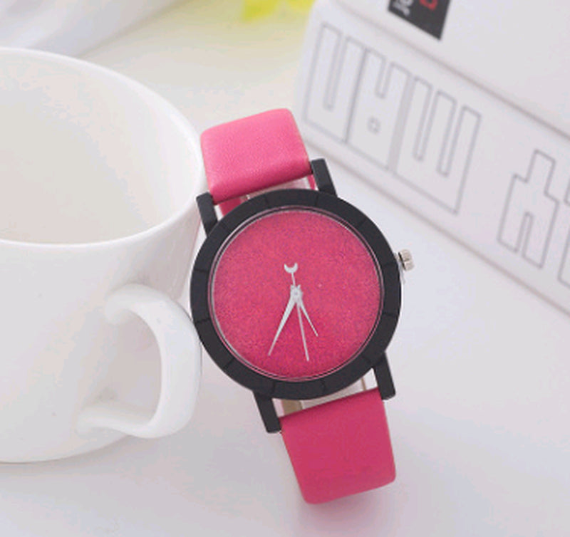 Stylish and Simple Starry Belt Watch, Female Frosted Quartz Watch Student Couple Watch Pair