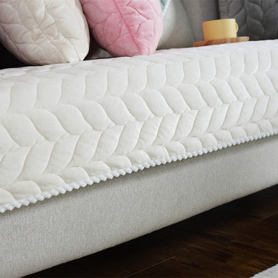 Thicken Plush Quilted Sofa Towel Universal Sectional Sofa Cover Anti-Slip Couch Covers for Sofa Warm Soft Bay Window Mat