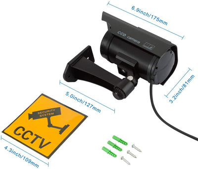 Telecamere Fittizie Di Sorveglianza Da Esterno/Interno Energia Solare Videocamera Antifurto Con LED Lampeggiante CCTV D'Imitazione - 4 Pezzi