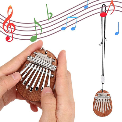 Mini Kalimba a 8 Tasti, Kalimba, Pianoforte Kalimba a 8 Tasti, Mini Pianoforte per Pollice, in Legno Massiccio, Strumenti Musicali Portatili, Con Cordino, per Bambini, Adulti E Principianti