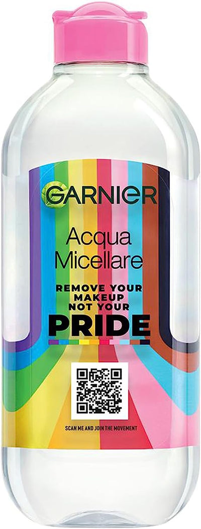 Skinactive Acqua Micellare Tutto in 1, per Pelli Sensibili, Senza Risciacquo, Formula Ipoallergica, Pride Edition, Maxi Formato, 400 Ml