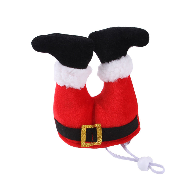 Dog Cat Christmas Costume Christmas Hat for Pet Outfit for Small Dogs Cute Fleece Hat Party Event Apparel Funny Clothes Accessory