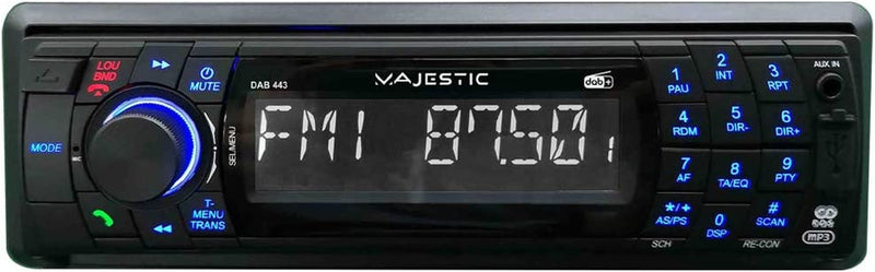 DAB-443 - Autoradio RDS FM / DAB+ PLL, Bluetooth, Lettore CD/MP3, Ingressi USB/SD/AUX-IN, 180W (45W X 4Ch), Frontalino Ribaltabile E Estraibile, Nero