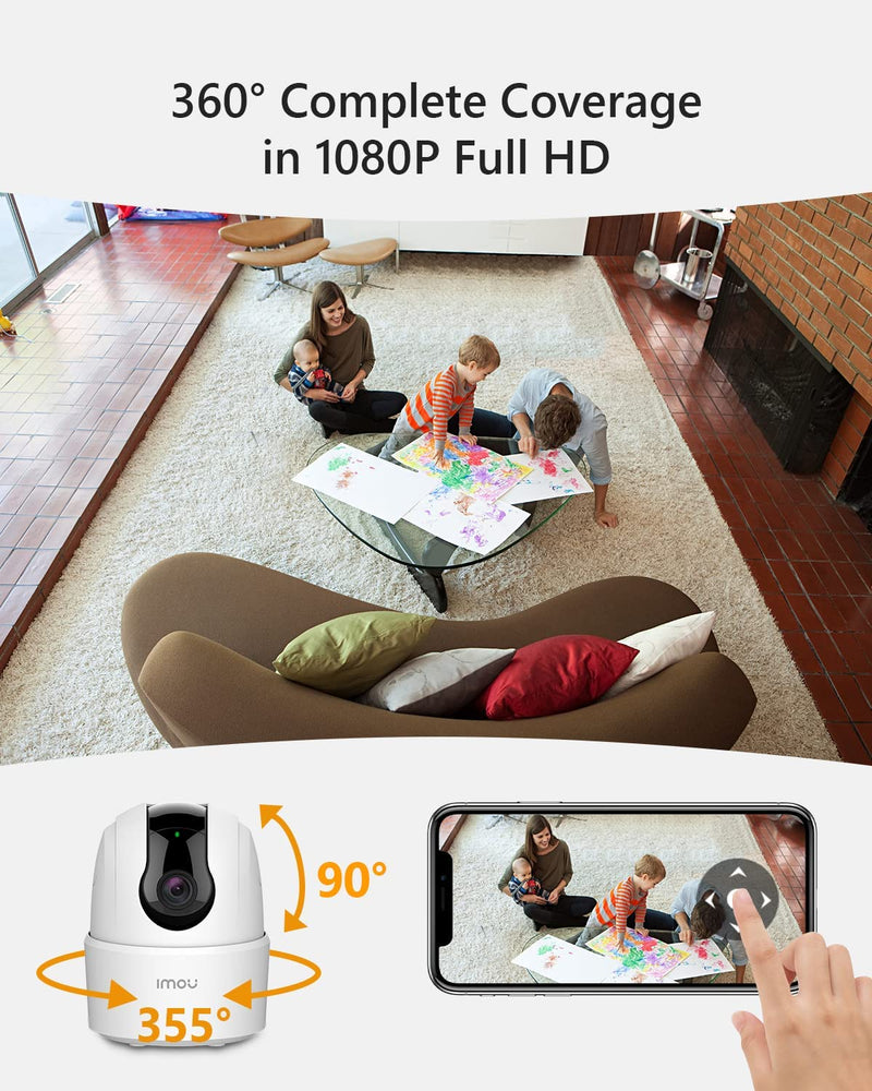 Telecamera Wi-Fi Interno, 1080P Videocamera Di Sorveglianza, Tracciamento Del Movimento Con Sirena, Telecamera Wifi Con Rilevamento Umano, Audio Bidirezionale, Funziona Con Alexa, 2,4G, Ranger 2C