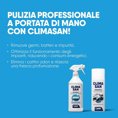 ‎ CLIMASAN DETERGENTE, Detergente per Climatizzatori Specifico per Filtri, Componenti E Unità Esterna, 750 Ml