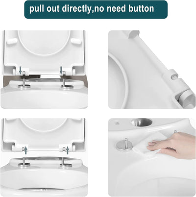 WS2543 Sedile WC Copriwater Chiusura Ammortizzata Soft Close Toilet Seat Bagno in Plastica Antibatterico Bianco