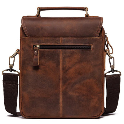 Leather Shoulder Bag Retro Men'S Cowhide Messenger Bag Large Capacity Men'S Leather Briefcase