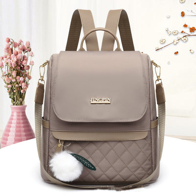 Portable Simple Rhombus Travel Anti-Theft Back Female Bag