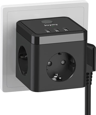 Multipresa Cubo, Con 3 Prese AC （2500W / 10A） E 3 Prese USB, Con Interruttore a Cavo Da 1,8 M Protezione Da Sovratensione, Adatto per Ufficio, Casa O Viaggi