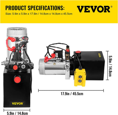 12V Pompa Idraulica Hydraulic Pump DC Doppia Azione Con Serbatoio D'Acciaio per Elevatore (4L)