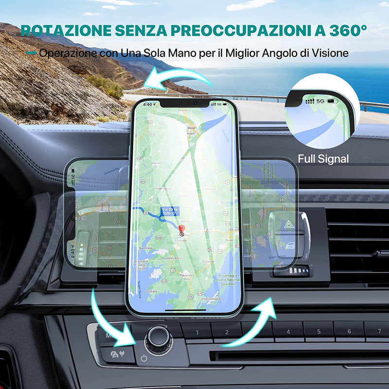 Porta Cellulare Auto Magnetico, Supporto Telefono Auto Calamita【Per Presa D&