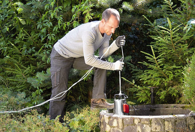 Pompa per Acque Scure GC-DP 1020 N (1000W, Corpo Estraneo Ø20Mm, Portata 18.000L/H, Interruttore a Galleggiante, Maniglia per Il Trasporto, Inclusi Attacchi Universali)