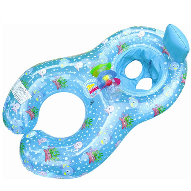Parent-Child Swim Ring Green Material Mother and Child Double Swimming Ring Multi-Pattern Optional Children Swim Ring