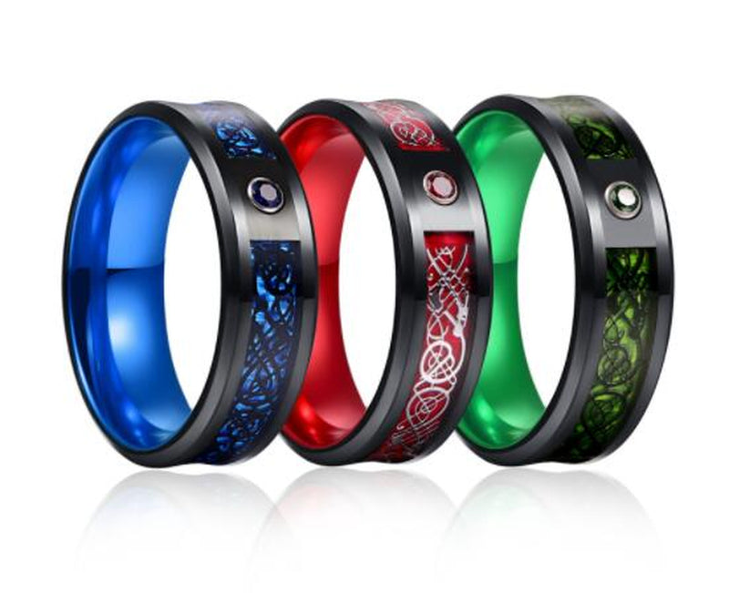 Celtic Dragon Tungsten Carbide Rings