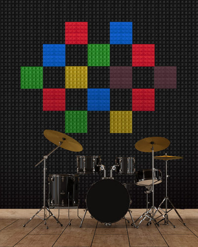 Pannelli Fonoassorbenti Piramidali 12 Pezzi Pannelli Insonorizzanti Con 60 Adesivi Biadesivo, Riducono Il Rumore Interno Pannello Acustico per Podcasting/Studi Di Registrazione/Uffici 30×30×5Cm