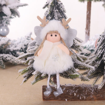 Christmas Cute Fabric Antler Plush Girl Decoration Ornaments