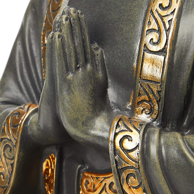 Zen 'Light Statua Di Buddha Meditazione, Resina, Bonzo, 15 X 24 X 37.5 Cm