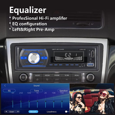 Autoradio Autoradio Ricevitore Radio Audio LCD Singolo Din Con Lettore MP3 Bluetooth Chiamate in Vivavoce Radio AM/FM Ingresso AUX TF/USB Ricarica Rapida