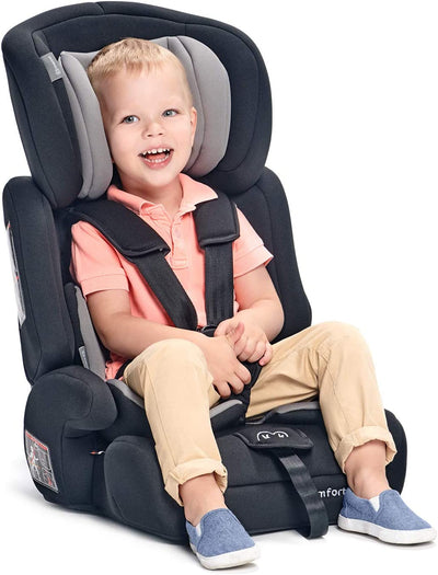 Kinderkraft Seggiolino Auto COMFORT UP, Poggiatesta Regolabile, Cinture Di Sicurezza, Gruppo 1/2/3, 9-36 Kg, Grigio
