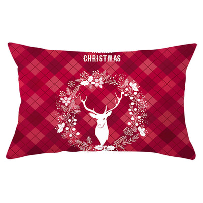 Christmas Printed Linen Backrest Pillowcase