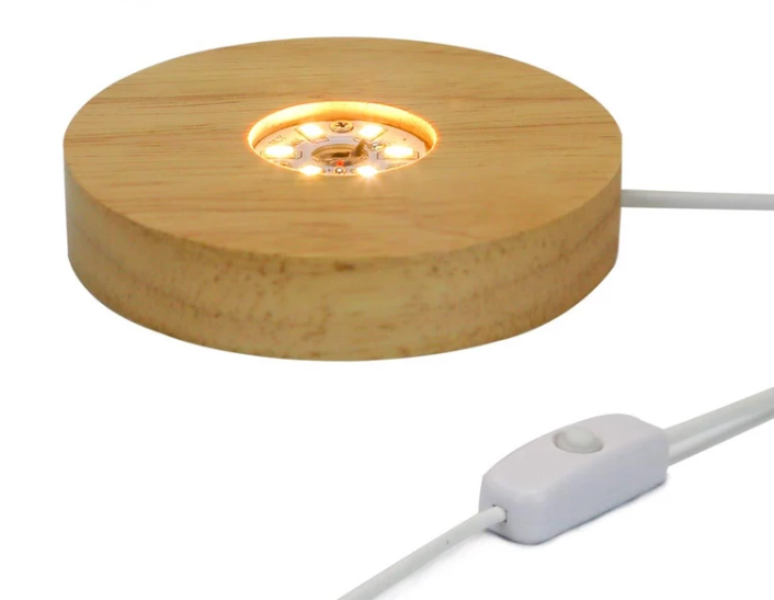 Wood LED Light Display Base