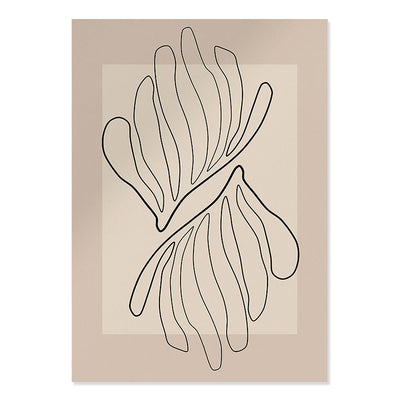 Bohemian Abstract Sketch Line Flower Plant Minimalism Poster