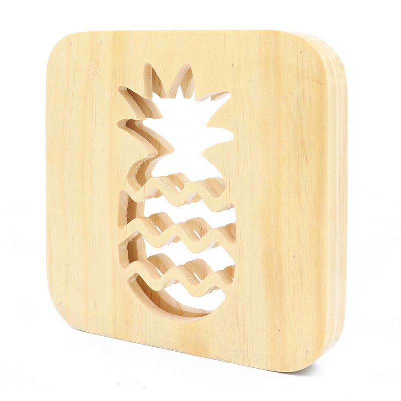 LED Wooden Pineapple Night Light USB