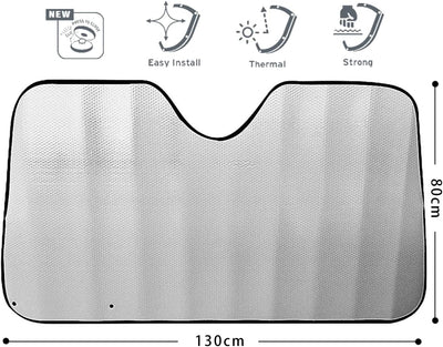 -Parasole Auto Parabrezza, Parasole per Auto Interno Pieghevole Con Chiusura Clip, Coprisole Auto Contro I Raggi UV, Parasole Parabrezza,Parasole per Macchina (Large-(80X130Cm))
