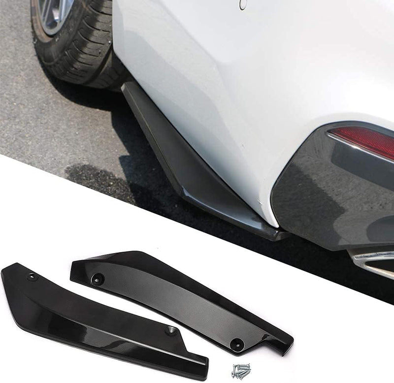 Diffusore per Paraurti Posteriore per Auto, Protezione per Canard Splitter per Gonna Parafango Laterale Auto Universale, Spoiler per Angolo Di Avvolgimento Con 6 Bulloni, 1 Paio (Nero)