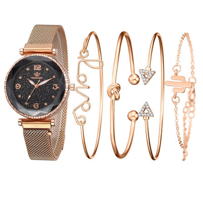 Fashion Women'S Quartz Watch Bracelet Bracelet Set