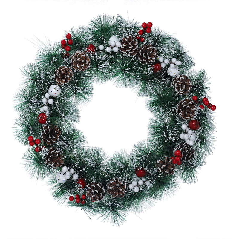 23 Inch Christmas Wreath for Front Door, Artificial Christmas Door Wreaths