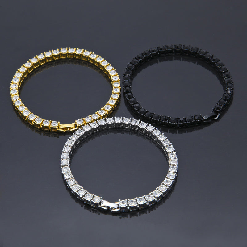 Tin Alloy Gold Color Iced Bracelet Men&