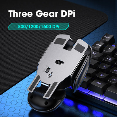 Wireless Gaming Mouse Aluminum Alloy Mute Mouse Rechargeable 1600DPI for Computer Gamer Slience Mouses Optical Mause Accessories