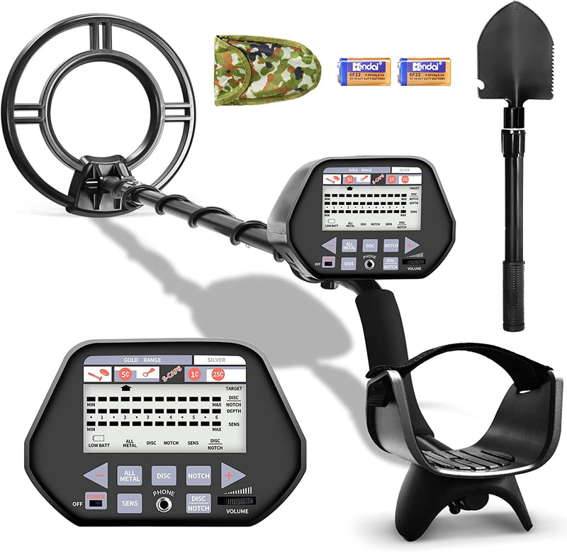 Metal Detector Professionale Metal Detector Grande LCD Metal Detector per Bambini Adulti Con Stelo Regolabile Metal Detector Impermeabile Set Shovel