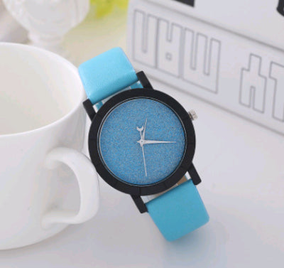 Stylish and Simple Starry Belt Watch, Female Frosted Quartz Watch Student Couple Watch Pair