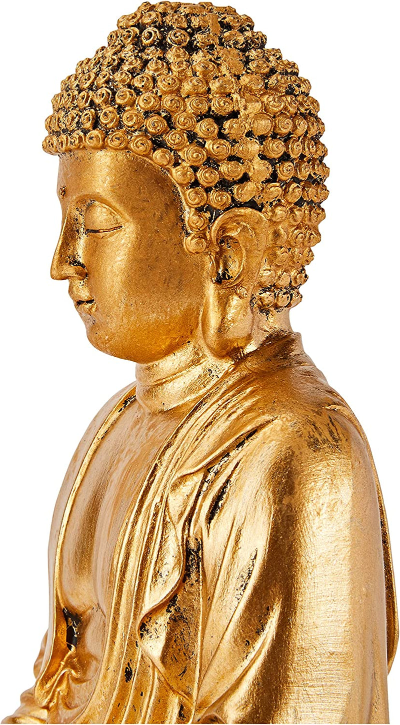 - Statua Di Buddha Dorata, in Resina, 16 X 10 X 20 Cm