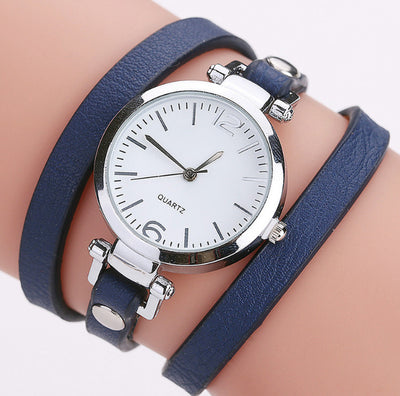 Women'S Circle Bracelet Watch PU Strap Simple Alloy Small Dial Women'S Watchm