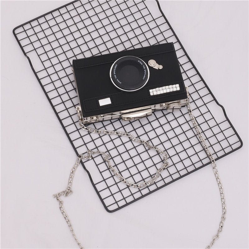 Women Unique Fashion Camera Shape Clutch Nubuck Shoulder Bag