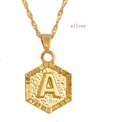 Women Charm A-Z Alphabet Letter Pendant Necklaces Stainless Steel Initial 26 Letters Necklace Glamour Choker Jewelry