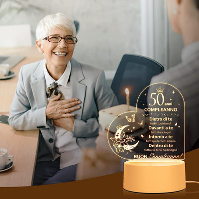 Regalo Donna Compleanno 50 Anni, 50 Anni Regalo Uomo Compleanno 1973, Regalo Amica Compleanno Luce Notturna, 50 Anni Regalo Compleanno Mama, Papa, Nonna, Sorella, Idee Regalo Amica Compleanno…