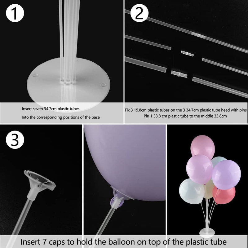 4 Pz Supporto per Palloncino - Porta Palloncini, Aste per Palloncini per Matrimoni, Compleanni, Feste, Trasparente