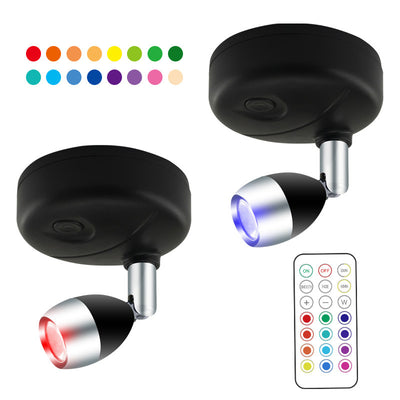 LED Wireless Rgb Remote Control Cabinet Spot Light Angle Adjustable