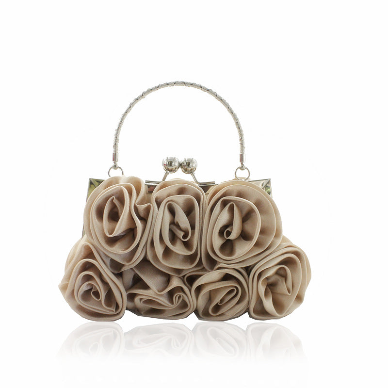 Hand Held Rose Bag Dinner Bag Bridal Bag