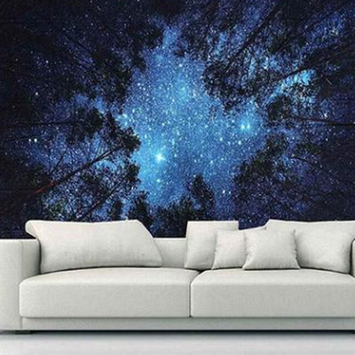 Foreign Trade for Home Decoration Wall Hanging Forest Starry Tapestry Ins Net Red Anchor Models Background Cloth Factory Direct Sales