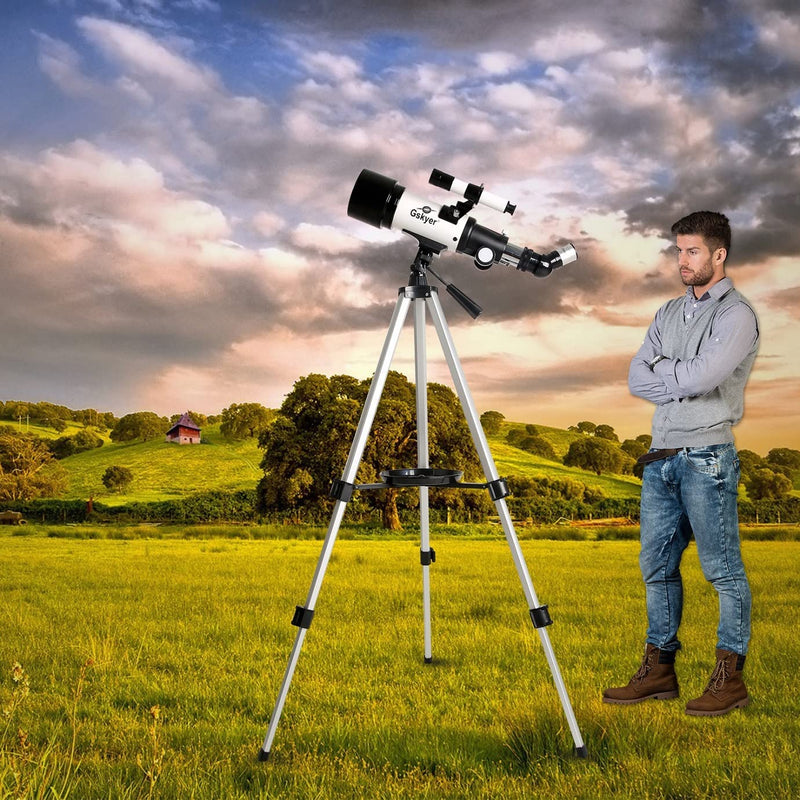 Telescopio, Apertura 70 Mm, 400 AZ, Rifrazione Astronomica per Bambini E Principianti Telescopio Da Viaggio Adulto D-70400