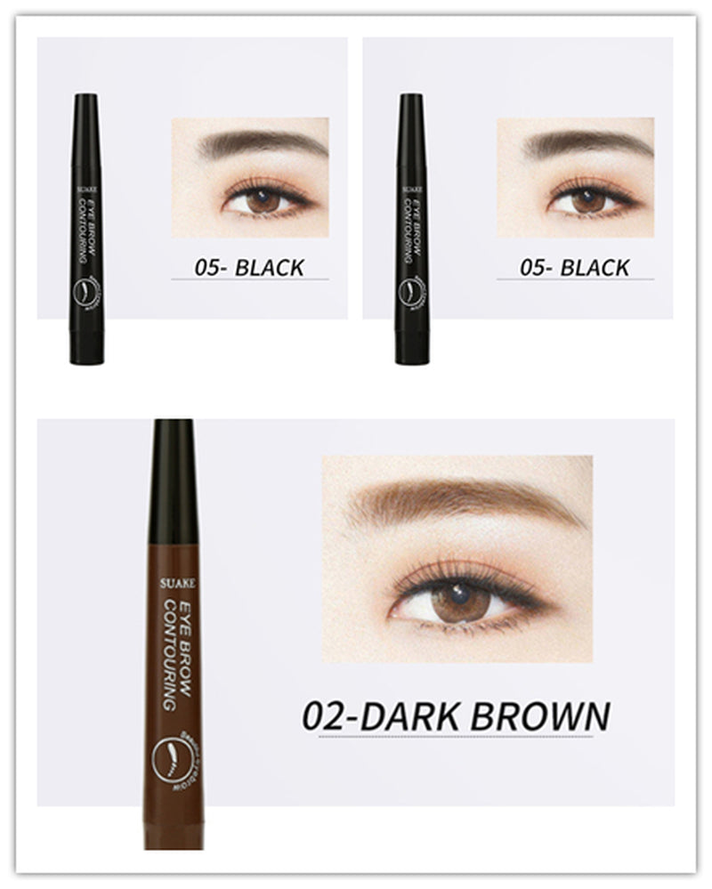 Four-Headed Eyebrow Pencil Long-Lasting No Blooming